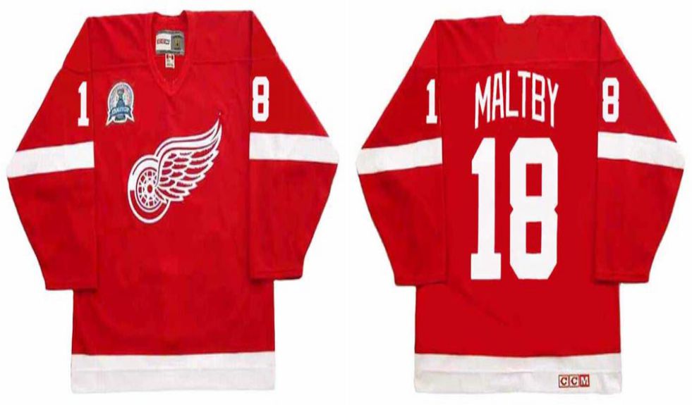 2019 Men Detroit Red Wings #18 Maltby Red CCM NHL jerseys